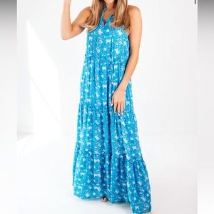 Block print tier dress